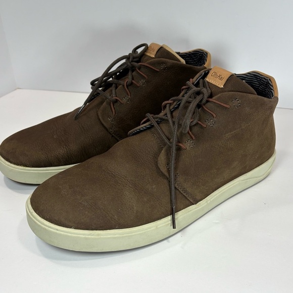 Olukai Nana Hele Men’s Shoes Brown Leather Shearling Sz 11.5 Outdoor Beach - Picture 2 of 9